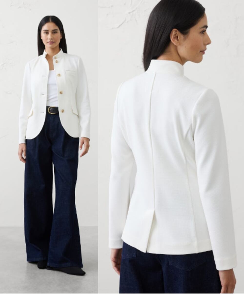 NWT Banana Republic Factory Long Sleeve Knit Pique Blazer Snow Day Women's XSP